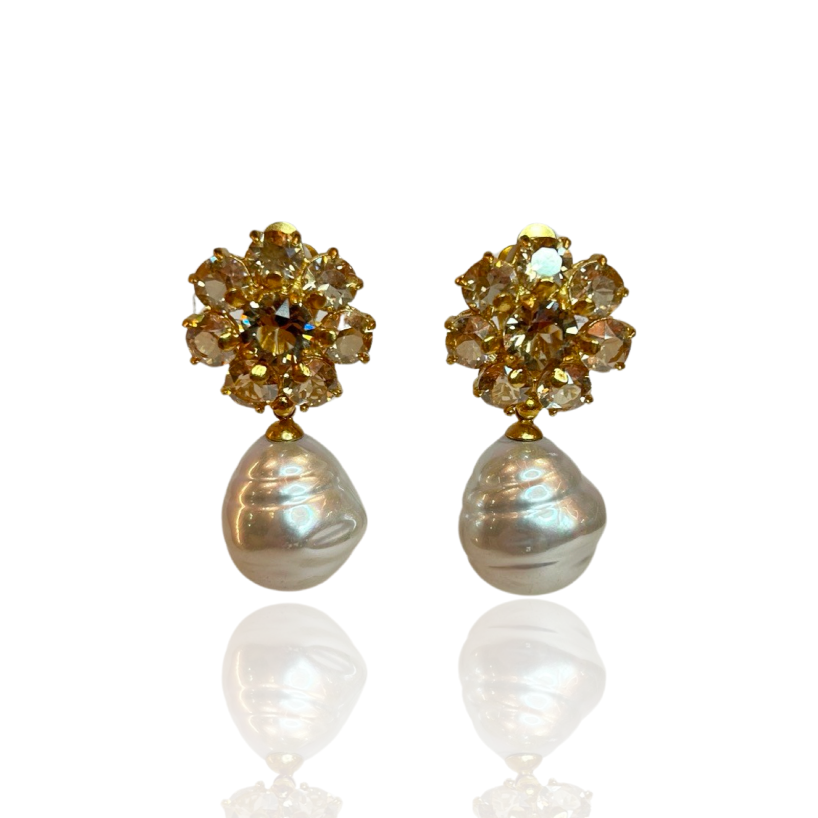 Flower Pearl Örhängen - Golden Shadow