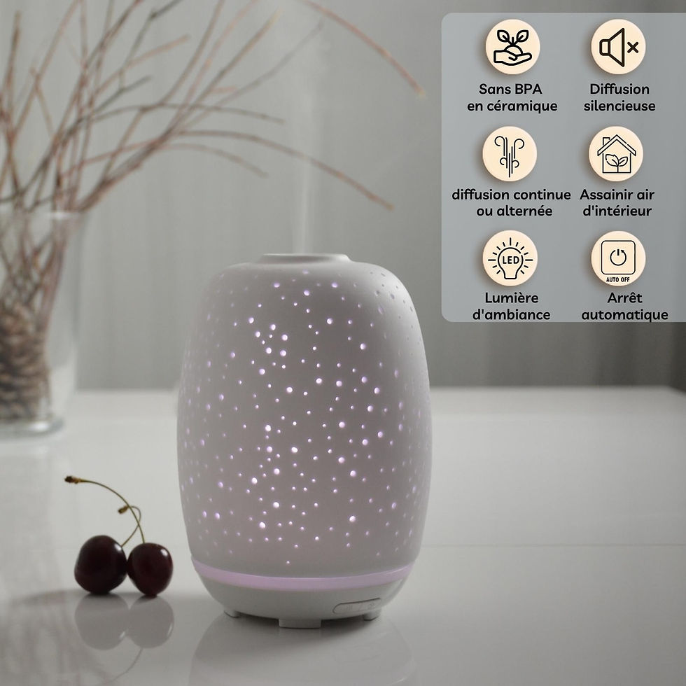 Miniatura: Diffusore ultrasonico in ceramica Stella – Oli essenziali e aromaterapia