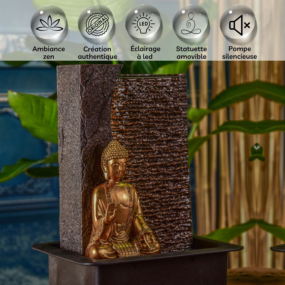 Miniatura: Fontana da Muro con Buddha Jati – Statua Rimovibile e LED Integrato