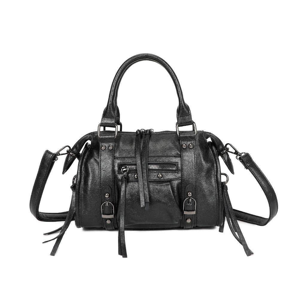 Skyla Brillant – Borsa metallizzata con borchie, versatile e di carattere