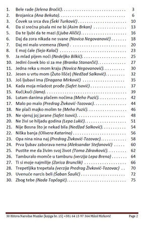 30 Hitova 15-Sadrzaj pesama-Forspilko notni zapisi-Note narodnih pesama za harmoniku-Notne knjige