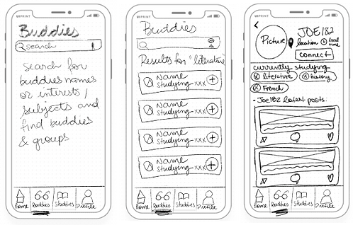 Lo Fi Wireframes - Buddies.png