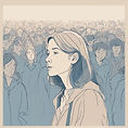 in light beige and blue pastel colours, keeping 50% of the image empty, create a light lin