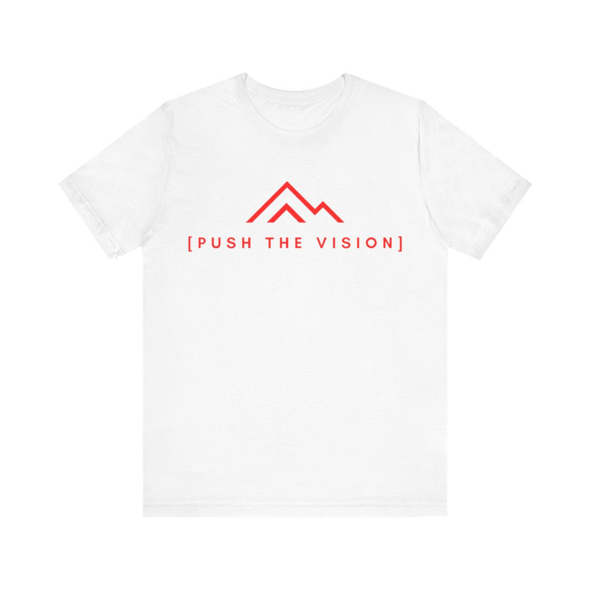 "Push The Vision" Red Text Unisex Jersey Short Sleeve Tee