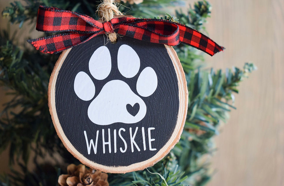 Personalized Dog Paw Ornament with Name