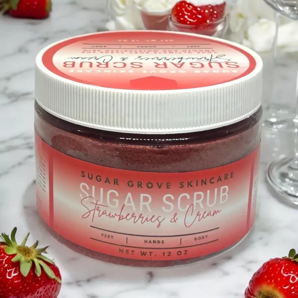 Thumbnail: Strawberries & Cream Whipped Body Butter and Foaming Sugar Scrub Set of 2