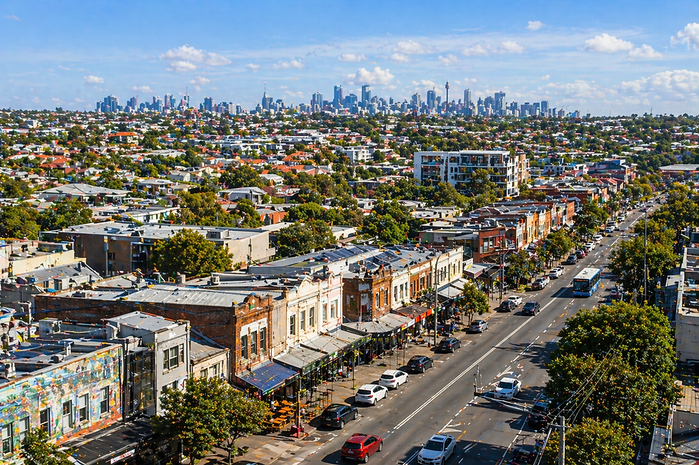 Moving truck in Marrickville residential street