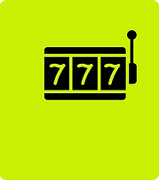 An icon of a slot machine showing a 777 jackpot, representing online slot games.