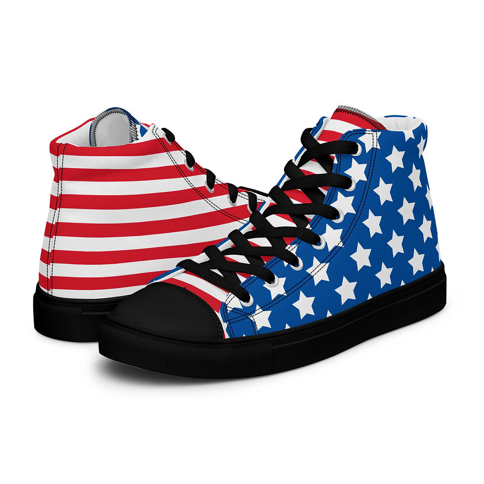 Thumbnail: Women’s High Top Canvas Shoes Stars and Stripes