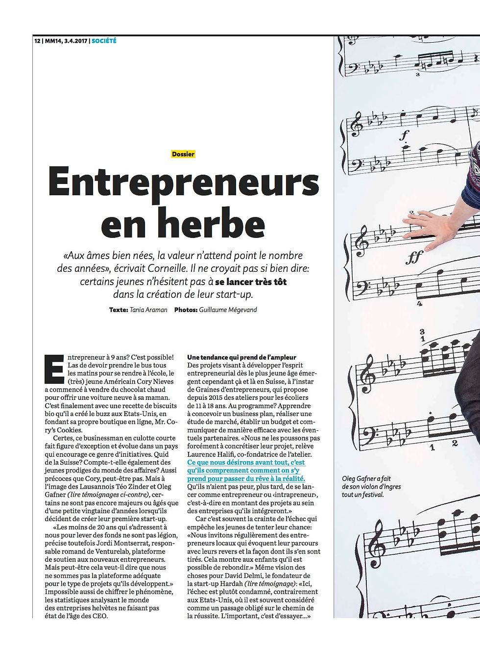 Avril2017 Migrosmag Graines d Entrepreneurs en herbe esprit d entreprendre jeunes startup 1
