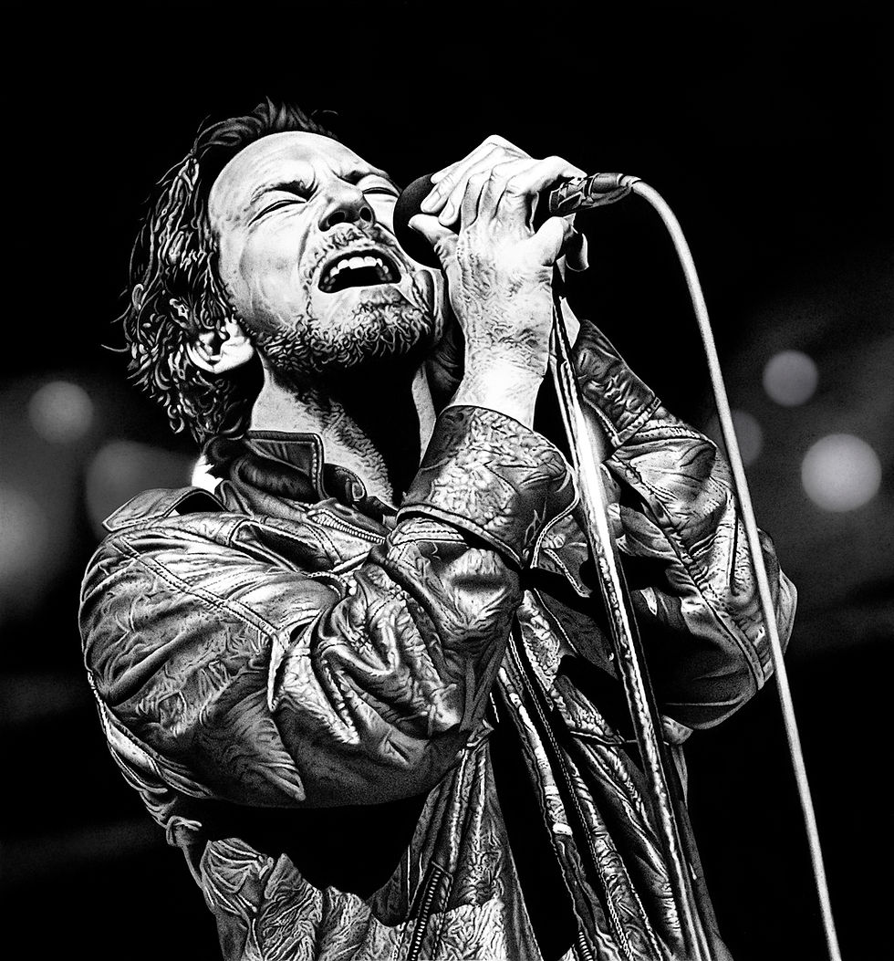Thumbnail: Eddie Vedder Ballpoint Pen Drawing - Limited Edition Print of 500 - FRAMED