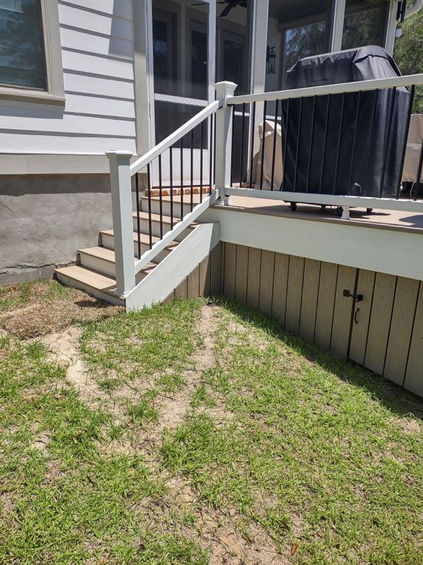 stairs coming off of a patio deck