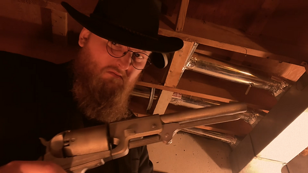 A character portrait of The Night Rider, the outlaw cowboy bandit king!