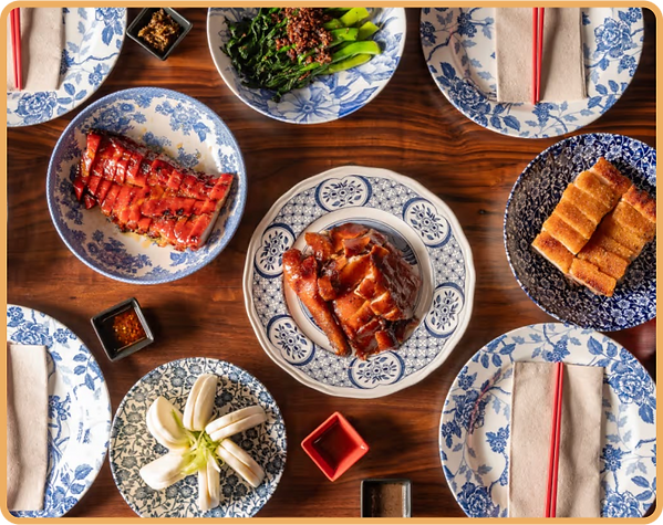 Go DUCK Yourself Chinese BBQ food spread