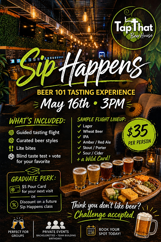 Beer tasting experience at Tap That Beer House