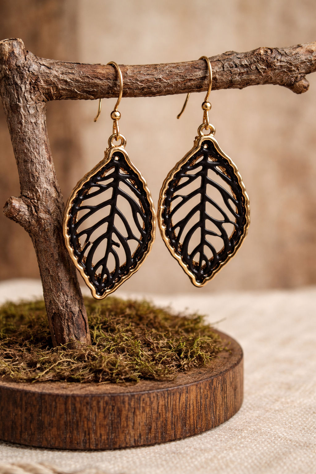 Matte Black Filigree Earrings