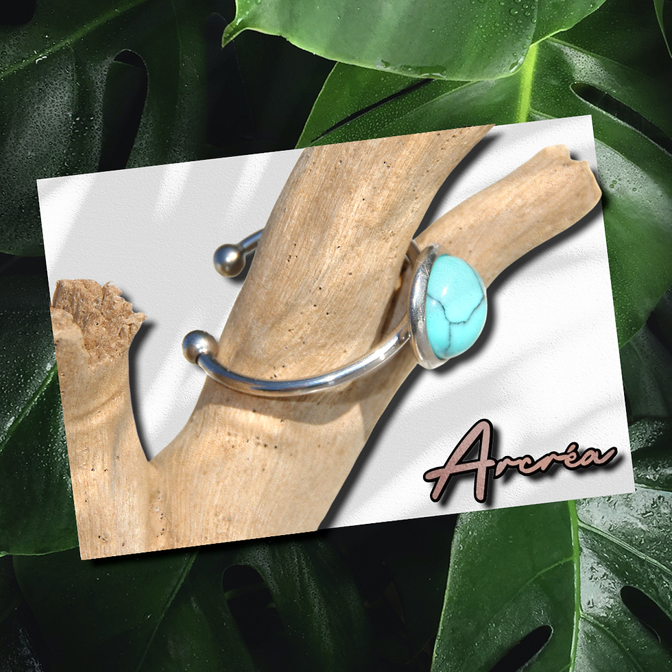 Miniature : bague oeil de tigre aventurine turquoise