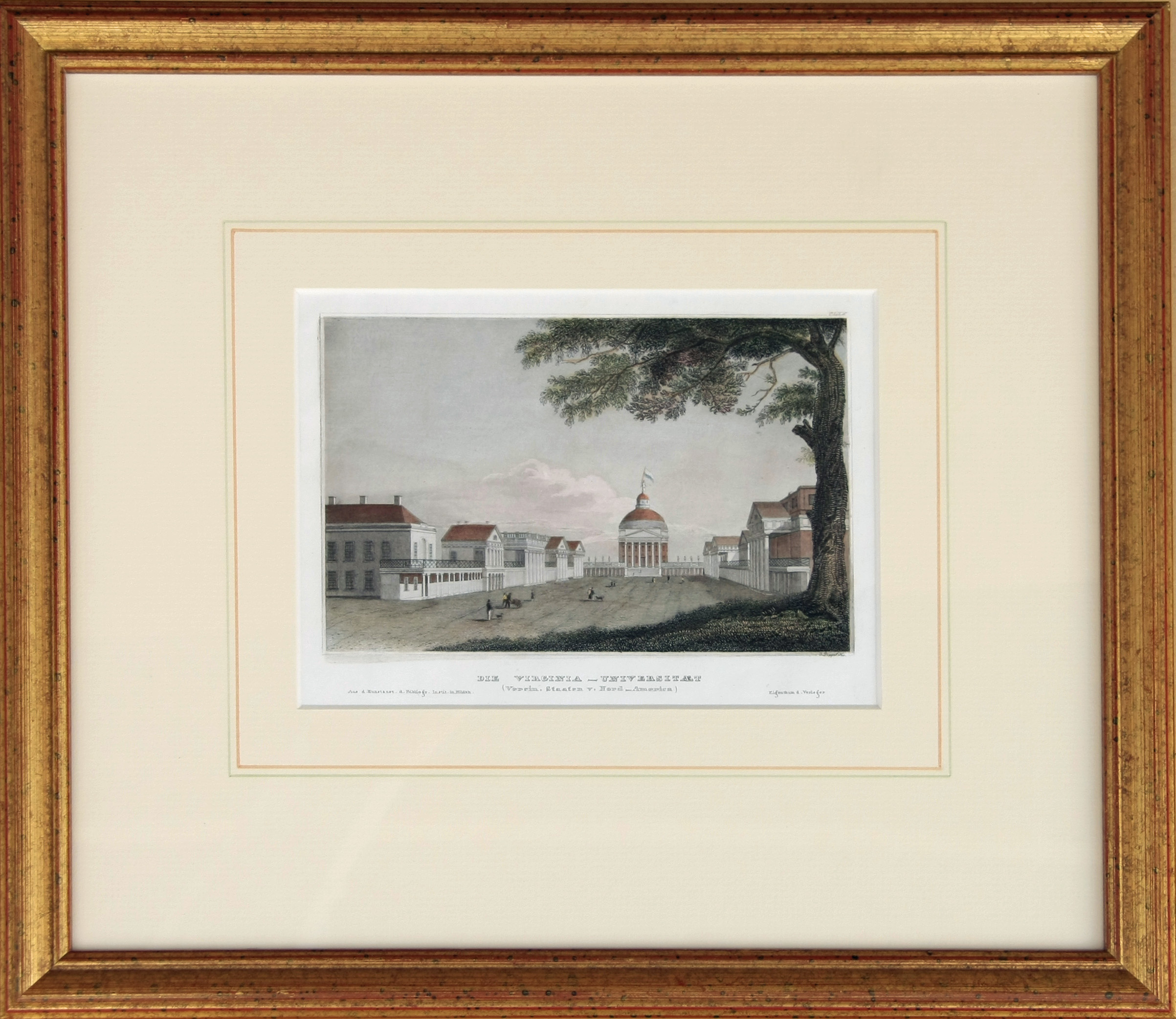Coloured Etching with Lined Mount.