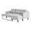 Thumbnail: Belagio Sofa Bed with Chaise Light Grey Right - MO