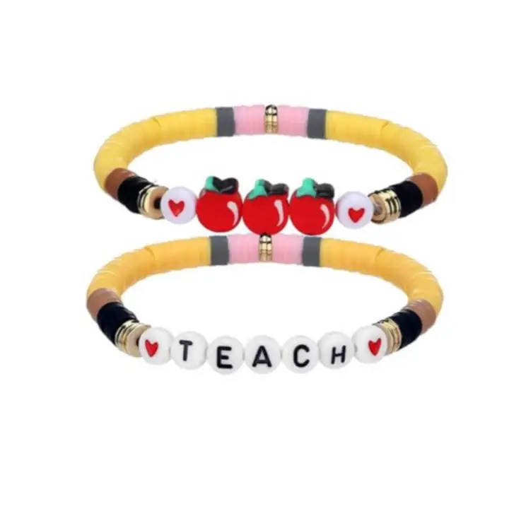 Teacher Appreciation Clay Beaded Bracelets
