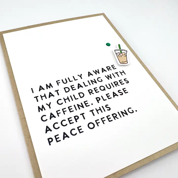 Teacher Coach Daycare Child Requires Caffeine Funny Card
