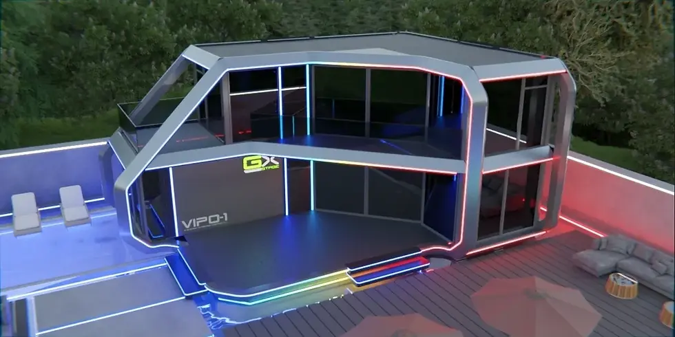 High angle view of an innovative modular housing unit