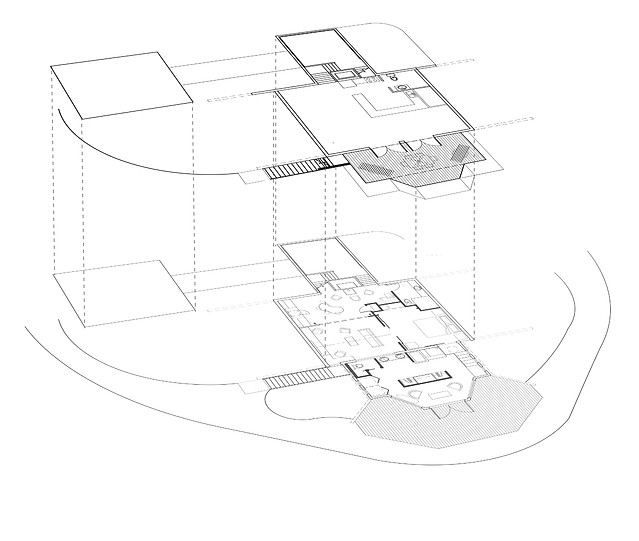The residential project by Arkitek, is an amalgamation of modern materials, environmentally sensitive construction and a progressive plant palette that evokes a natural site. The house is oriented on the intersection of (3) axes towards a prominent southerly view. This allows for both light and scenic views to permeate each space.
