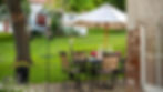 Gardens and outdoor seating at South Court Inn in Luray VA