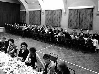 Stewardship Dinner 12 Nov 1963 in overflow in Trinity Hall
