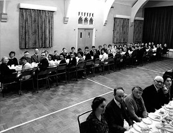 Stewardship Dinner 12 Nov 1963 in overflow in Trinity Hall