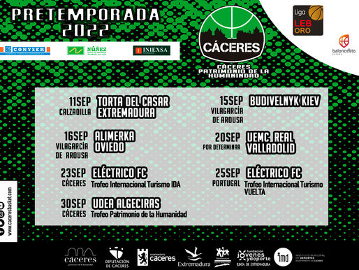 T22/23 -LEB Oro- El Cáceres desvela su calendario de pretemporada 2022