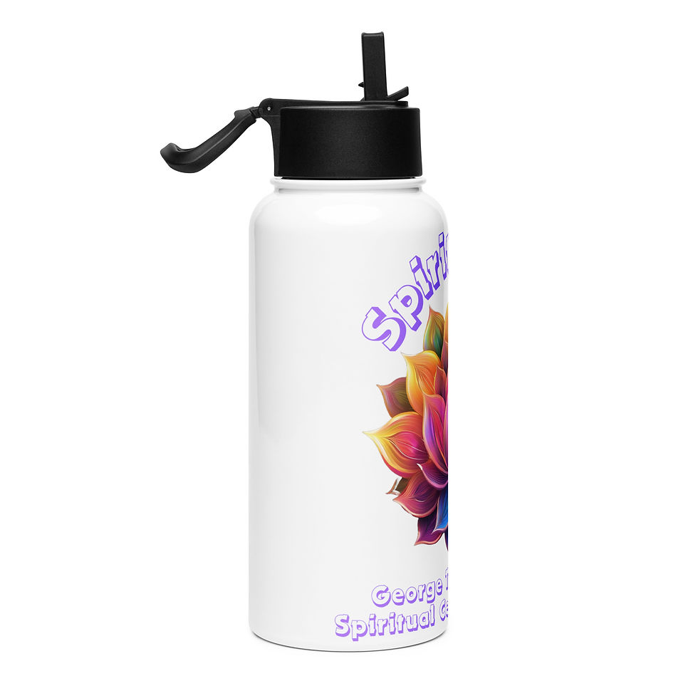 Thumbnail: Spirit Tribe Stainless Steel Water Bottle with Straw Lid