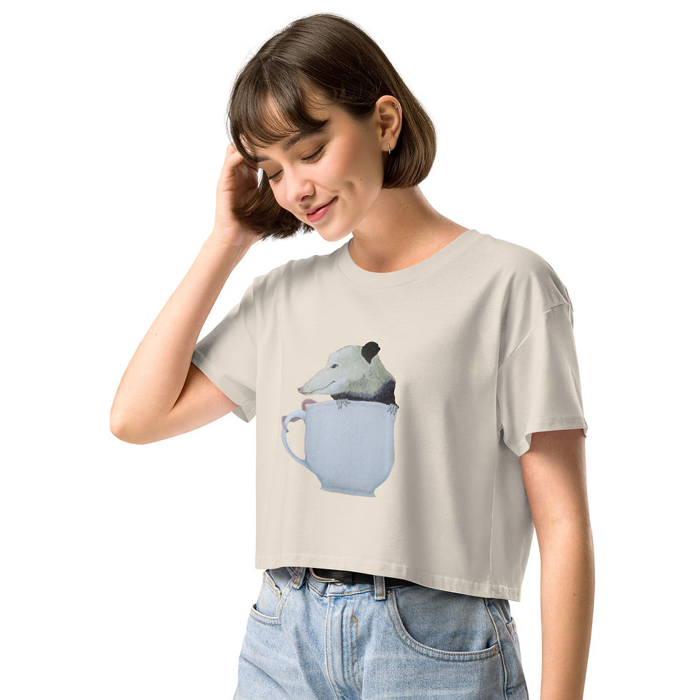 Thumbnail: Possum in a teacup crop top