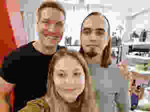 Olli Sovijärvi, Tatyana Parfenova, Eugene Pustoshkin at the Biohacker Center (Helsinki, Finland)