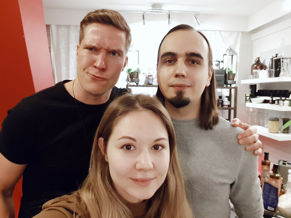Олли Совиярви, Татьяна Парфёнова, Евгений Пустошкин в Центре биохакеров (г. Хельсинки, Финляндия)