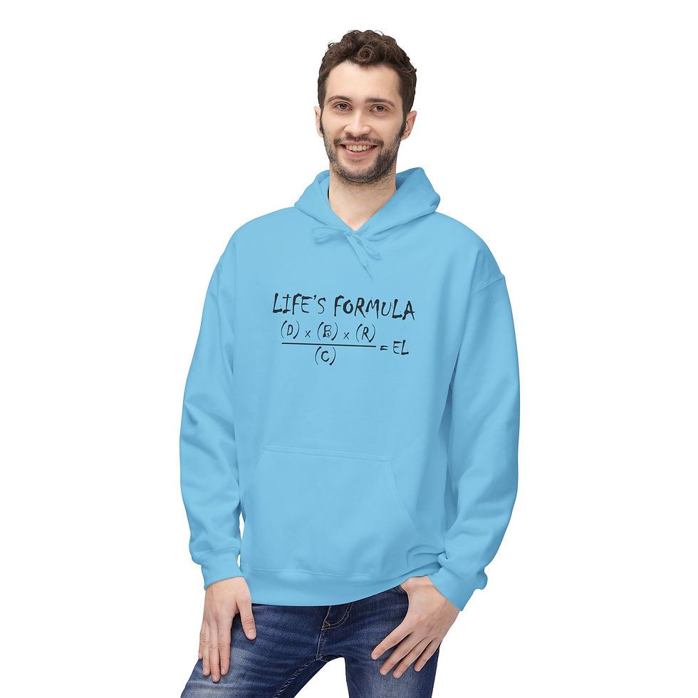 Thumbnail: Life's Formula Hoodie - Death, burial & Resurrection/Christ = Eternal Life