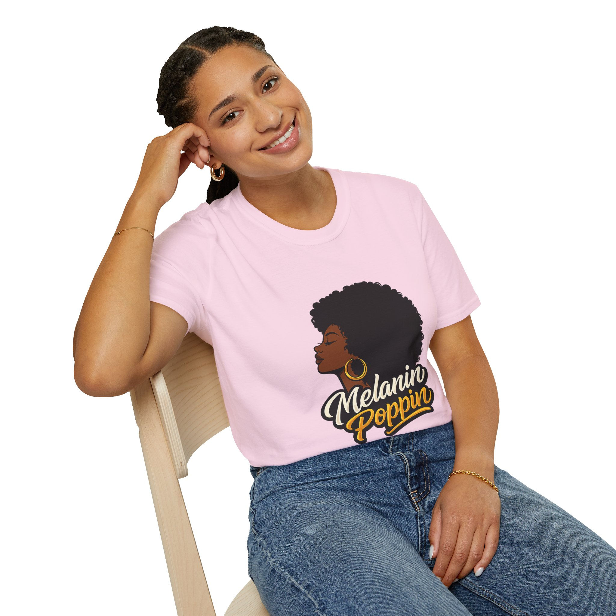Melanin Poppin Afro Graphic T‑Shirt