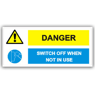 Danger Switch Off When Not in Use (T011) | Five Valley Labels