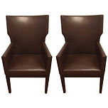 Chrome, Upholstery, Paul Evans dining chairs, set of six chairs