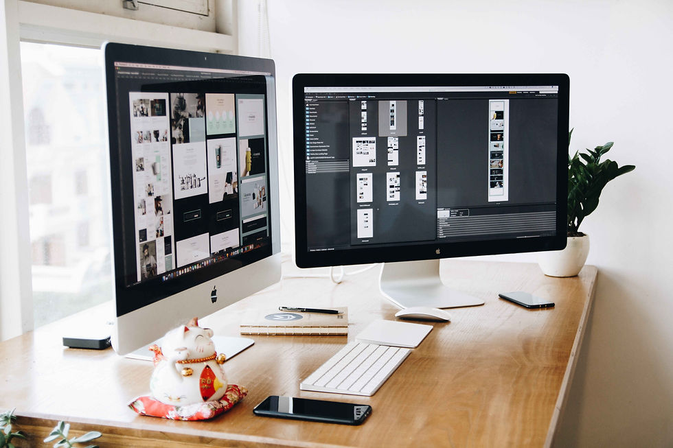 two computer screens