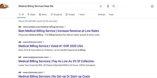 Google search results