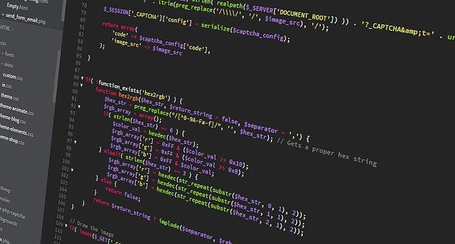 A piece of programming code on a monitor.
