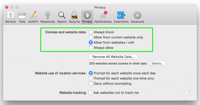 Privacy Cookies Website Data