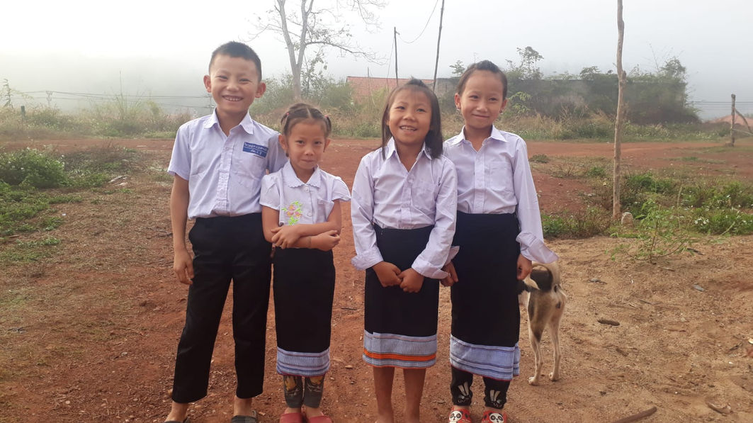 1- Bounchan and Noi's kids ready for school..JPG