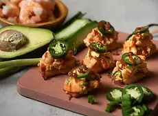 Rice Crispy Cake With Spicy Shrimp