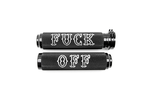 DMR FUCK OFF CABLE STYLE KNURLED GRIPS | Death Metal Racing