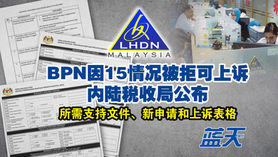 BPN因15情况被拒可上诉,LHDNM公布所需文件、新申请和上诉表格