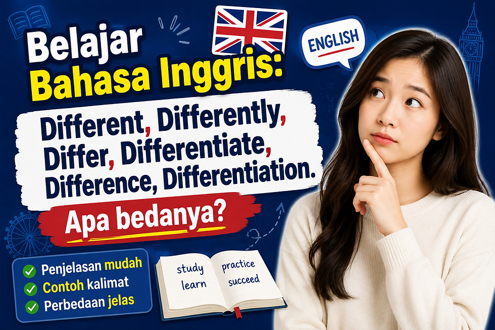 Different, Differently, Differ, Differentiate, Difference, Differentiation. Apa bedanya?