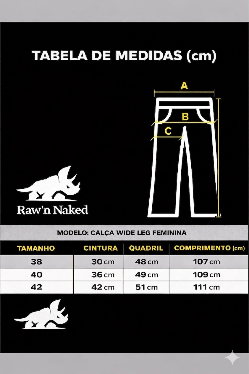 Miniatura: Calça Jeans Feminina  Wide Leg Reta Escuro
