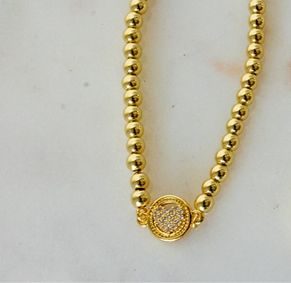 Gold Beaded Heart Bracelet